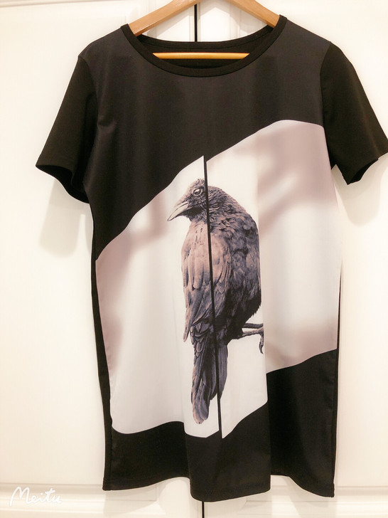 欧美风长款短袖T恤～小个子女生可以直接当裙...