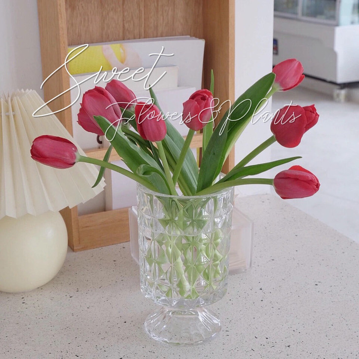 全新 法式复古风格轻奢家居浮雕切割玻璃高脚...