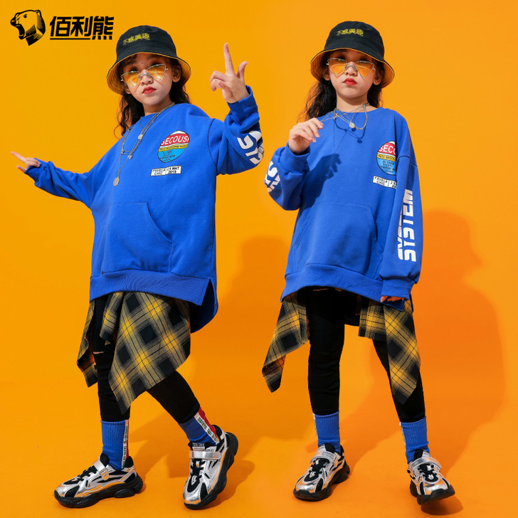 儿童街舞服装女童嘻哈风演出服女孩hipho...