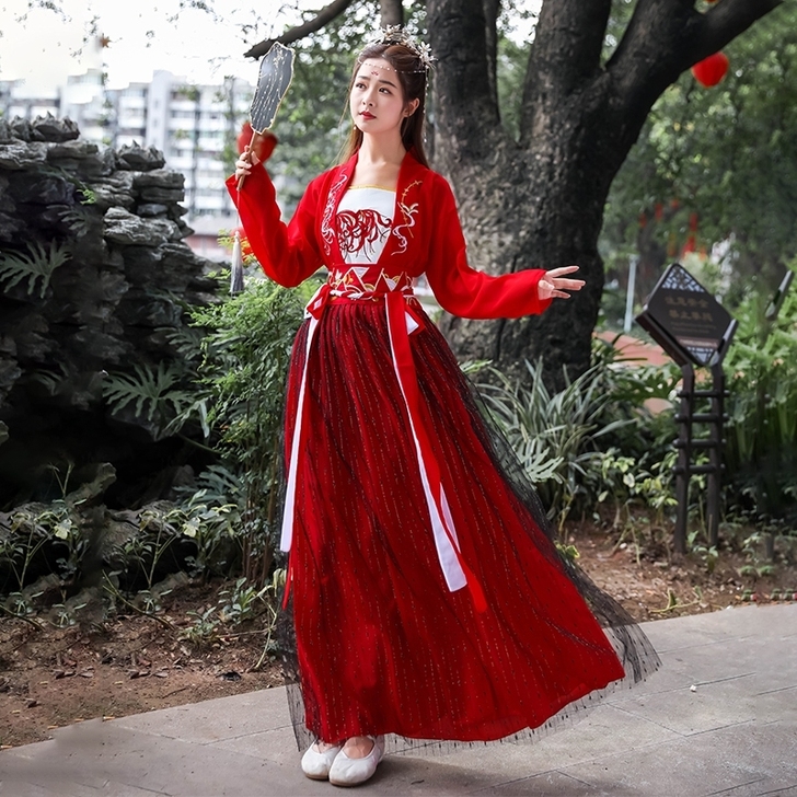 汉服夏装汉元素古装套装 彼岸花汉服m码穿过...