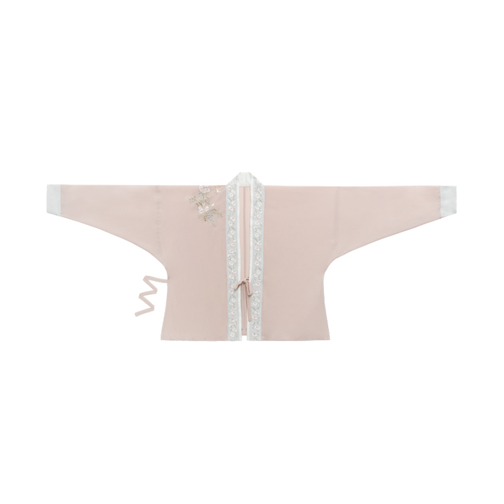 远山乔花期小宴宋制汉服女双色飞机袖短衫吊带...