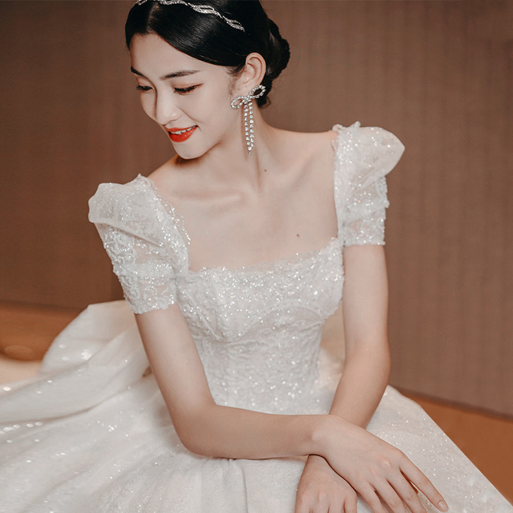 法式轻主婚纱礼服2021新款春新娘公主风简...