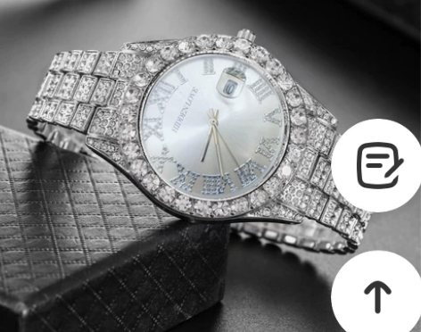 手表男款满天星高颜值满钻日历罗马韩版钢带腕...