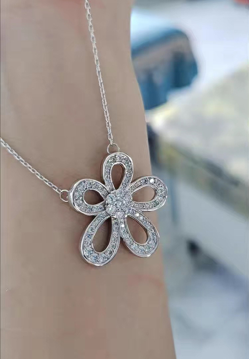 奢华项链，太阳花，精工纯银，欧美风，