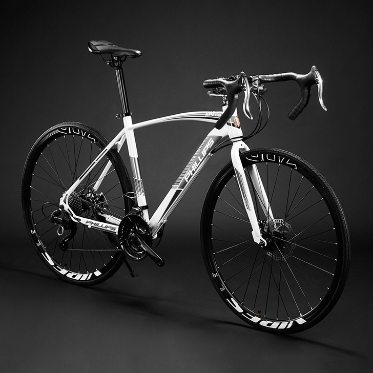 菲利普破风公路车自行变速死飞男士赛车弯把成...