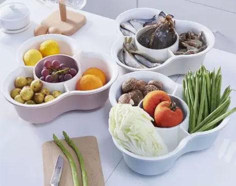 【尾货清仓】沥水篮洗菜篮子双层塑料水果篮沥...