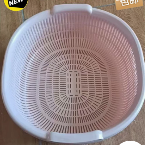 塑料双层洗菜篮沥水篮 厨房篮子家用果盘多功...