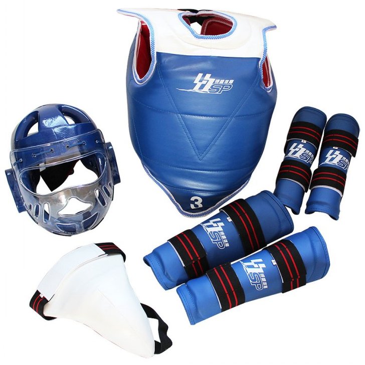 包邮跆拳道护具空手道比赛专用护具带面罩护头...