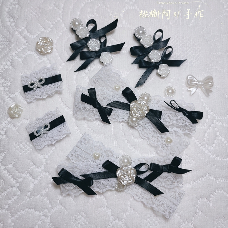 珍珠玫瑰发夹边夹