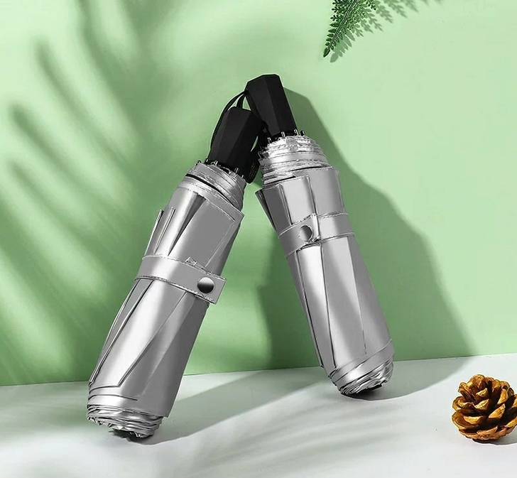 出口日本UPF50+升级款双层钛银太阳伞防...