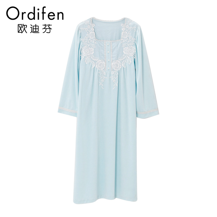 【99划算价】欧迪芬商场同款睡裙女  方领...
