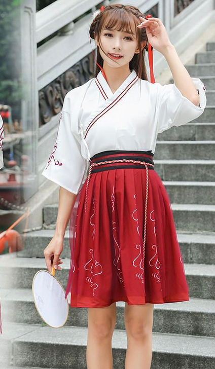 汉元素班服 M码 改良汉服短裙
