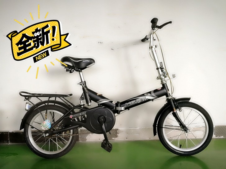 全新凤凰16寸神鹰折叠避震自行车，碳钢车架...