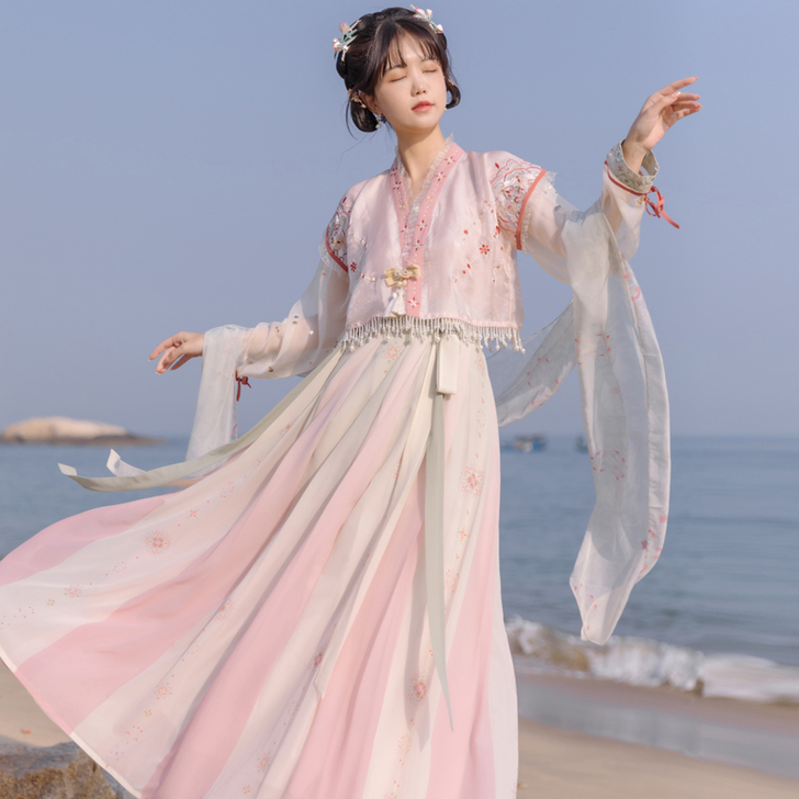 远山乔【鼓瑟绵绵】唐制汉服女春夏 唐褙子