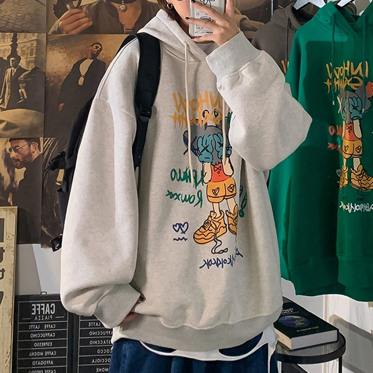 涂鸦卫衣女秋冬宽松韩版嘻哈上衣ins潮20...