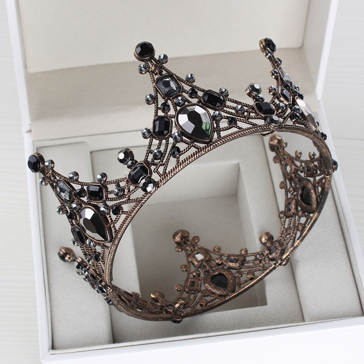 网红拍照同款巴洛克复古黑色头饰新娘结婚婚礼...