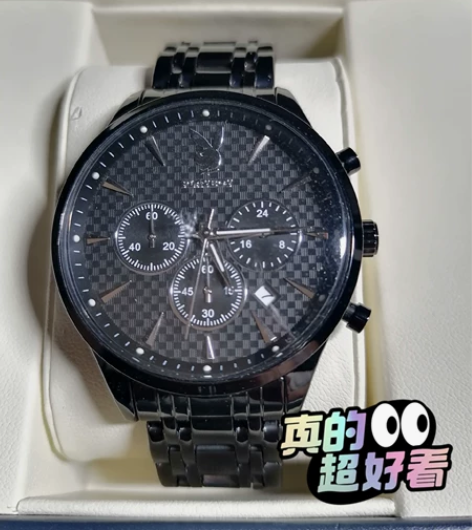 闲置转让95新的花花公子专卖店手表  全黑...