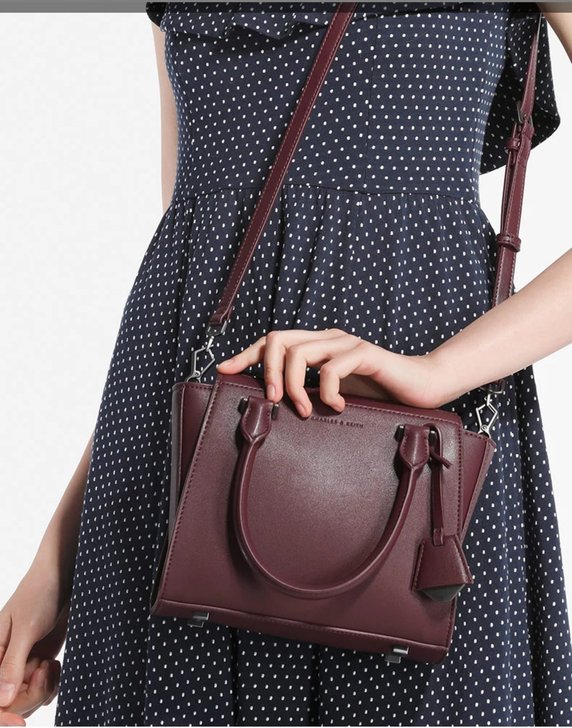 小CK2-50780355通勤包葡萄酒红色...