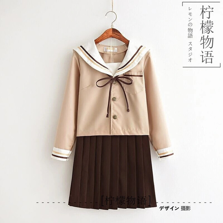 日本水手服长袖jk制服基础款风套装