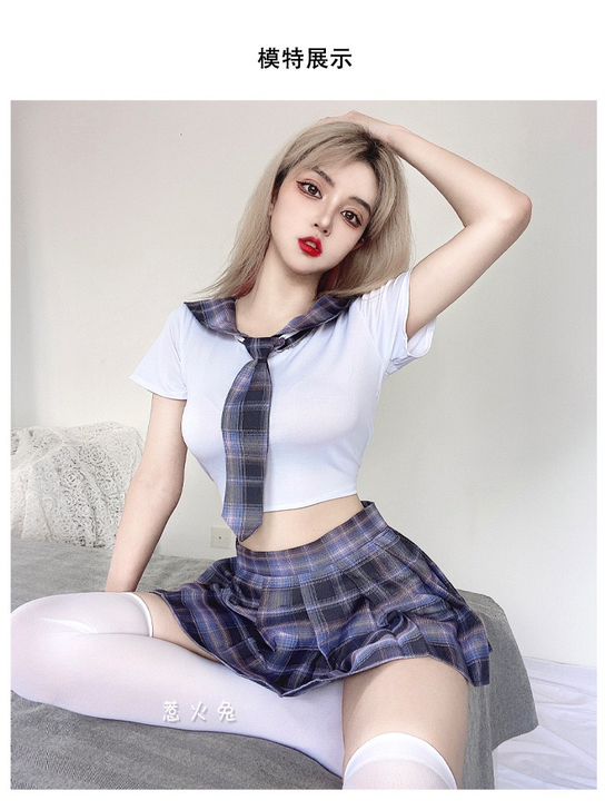 惹火兔新品日系清纯长领结学生装制服诱惑情趣...