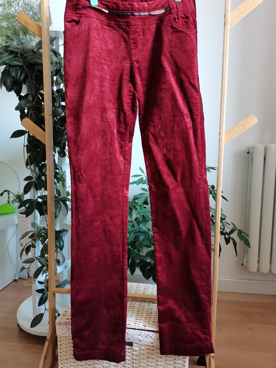 包邮闲置条绒裤子,枣红色。看细节。L 码,...