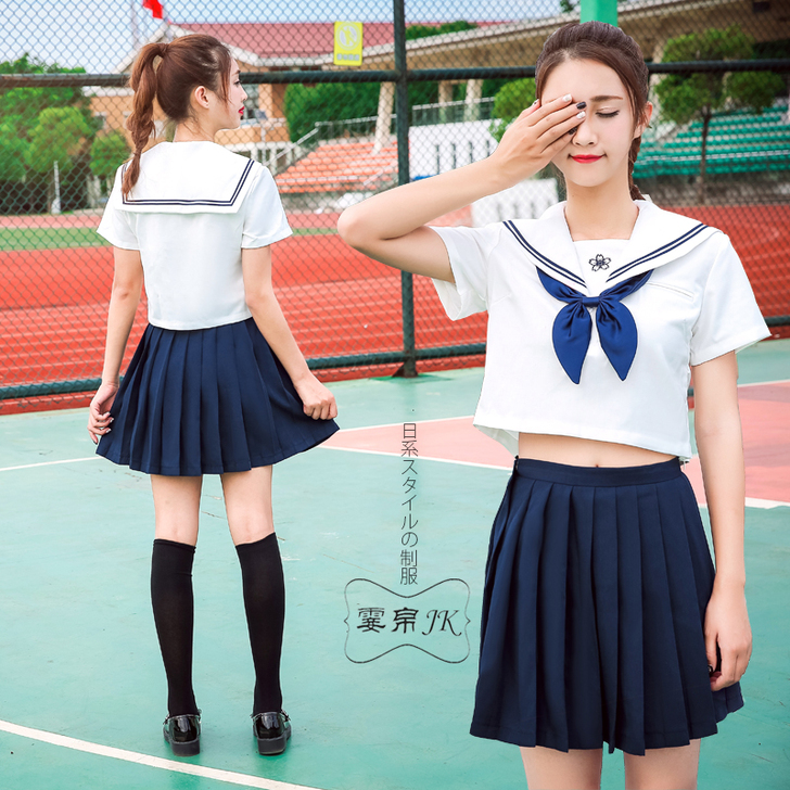 日系女生夏季短袖水手服JK制服学院风班服高...