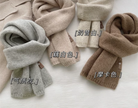 浪漫纯色 韩版百搭围巾显白色系 ins风柔...