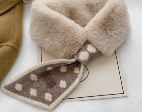 围巾女秋冬季韩版百搭保暖围脖仿獭兔毛毛网红...