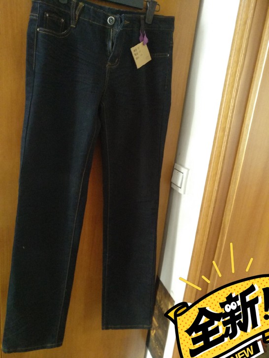 2尺3 30码纯黑女裤长裤牛仔裤全新未开扣...