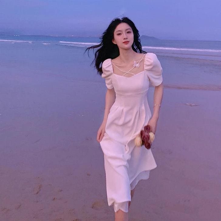 超仙森系显瘦连衣长裙
