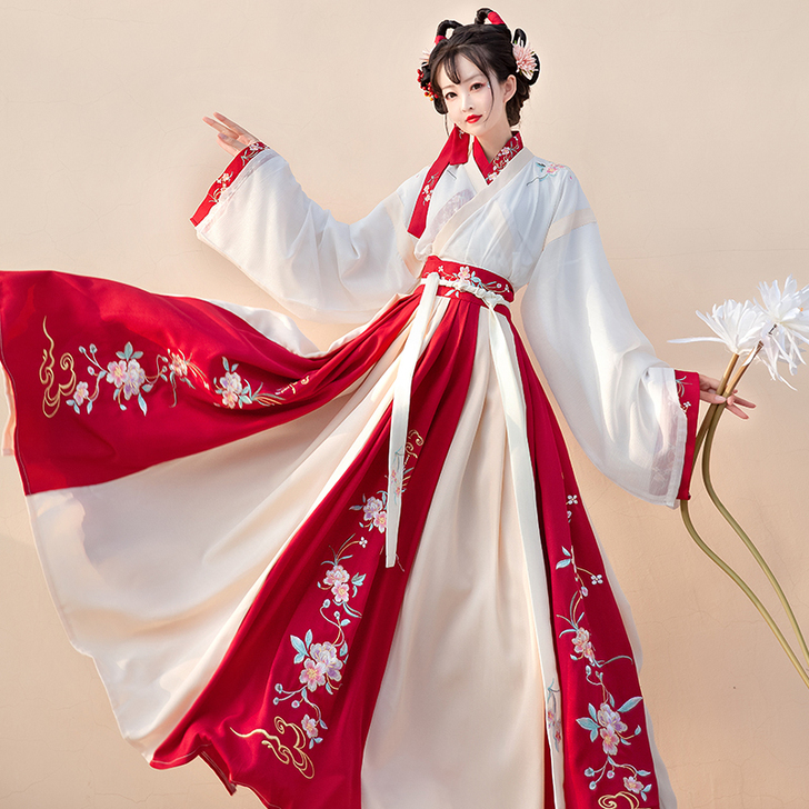 晋制交领汉服女夏季学生中国风古装原创正品齐...