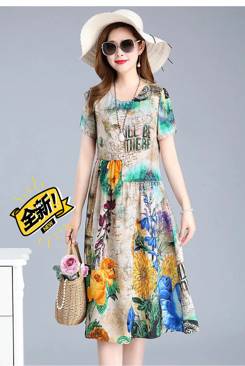 【全新】高品质仿桑蚕丝连衣裙女夏2020新...