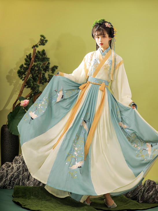 【出】玉术原创汉服女羽集晋制齐腰魏晋风交领...