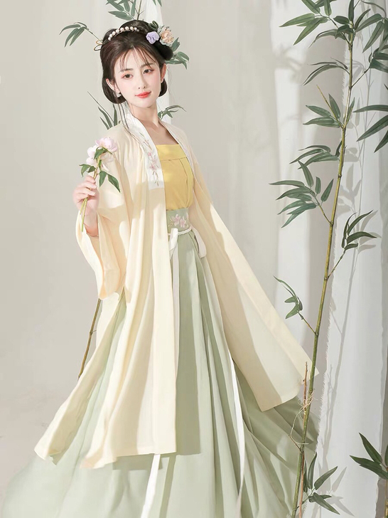 笺宋制汉服三件套夏季吊带  材质：锦纶