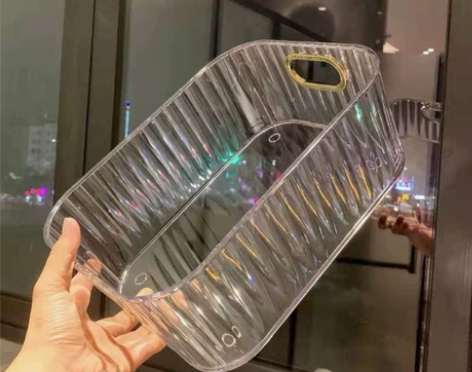 小红书同款桌面收纳盒轻奢化妆台收纳长方形透...