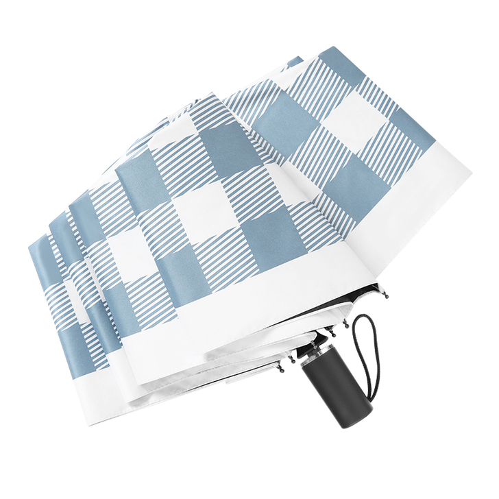 全自动雨s伞女晴雨两用格子伞ins森系复古...