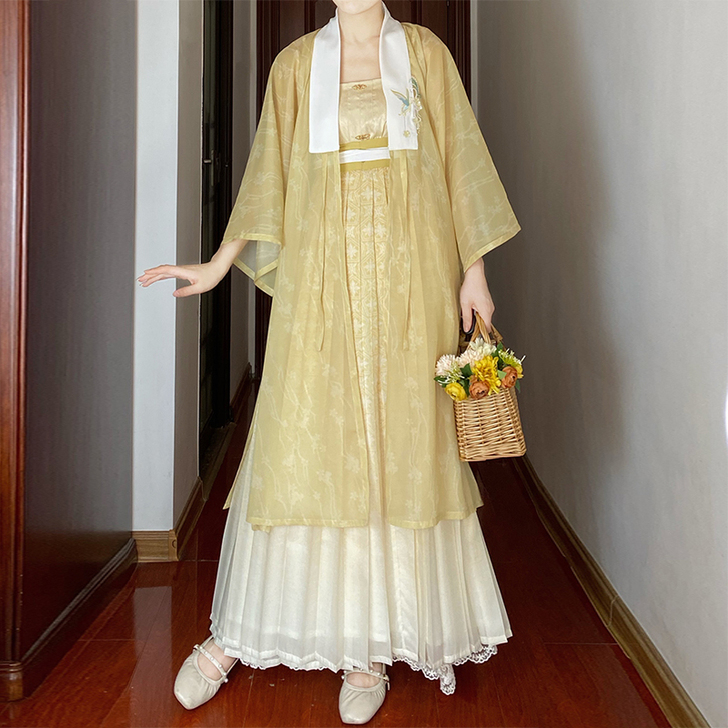 墨子研汉服女【清夏】明制合领衫半袖长衫日常...