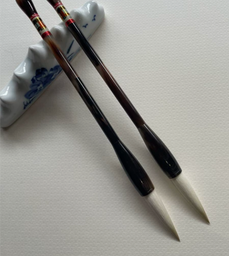 善琏高端湖笔～通杆花牛角纯羊豪2支同出56...