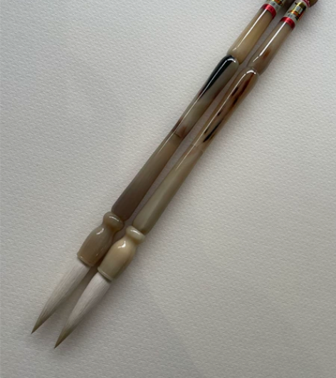 善琏高端湖笔～通杆花牛角纯羊豪2支同出60...