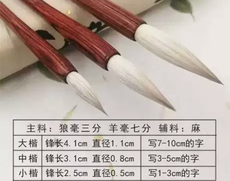 热卖草帽崔三狼七羊兼毫隶书毛笔