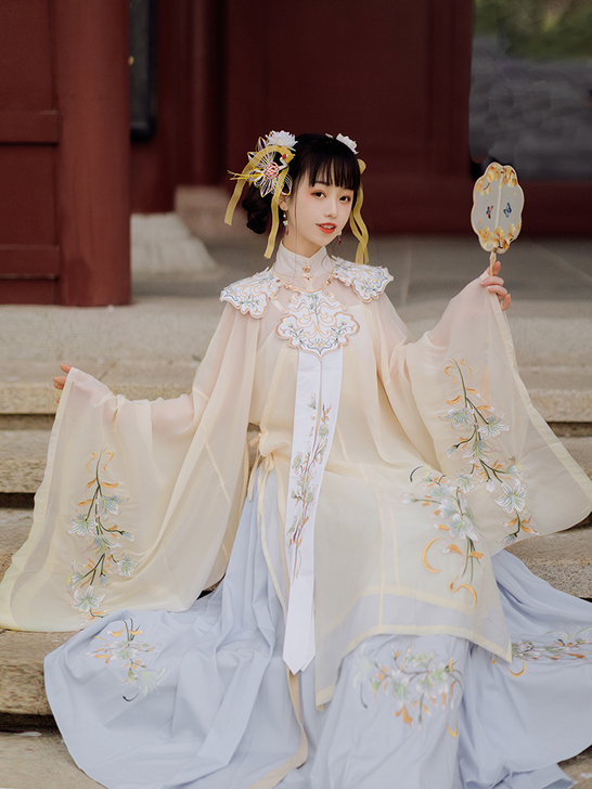 重工刺绣立领明制袄裙传统中国风汉服女日常秋...