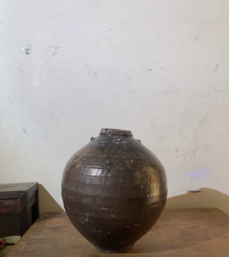 民俗粗陶，花器，四系完整，影视道具，园林庭...