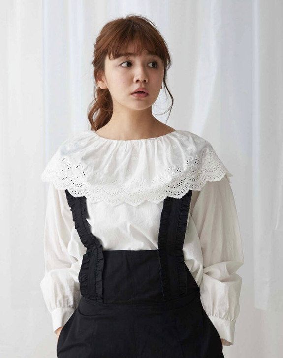 金稻草日单Merryjenny蕾丝大翻领长...