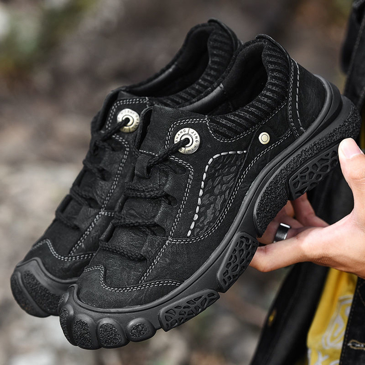 骆驼男鞋户外登山鞋男士真皮防水防滑运动休闲