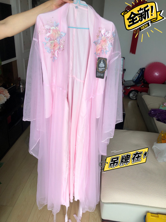 全新 170码 未穿过 汉服女樱花粉超仙古...
