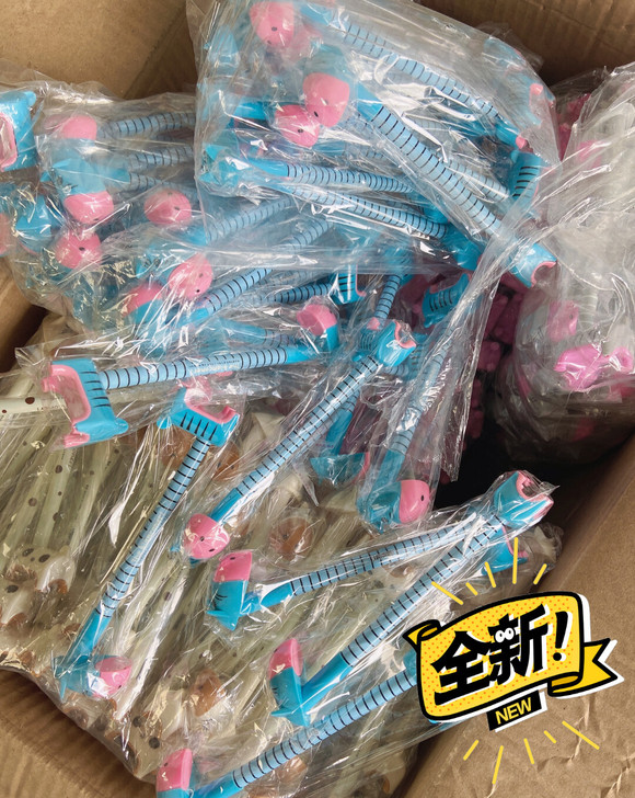 9.9元20支卡通圆珠笔毛驴笔可站立带底座...