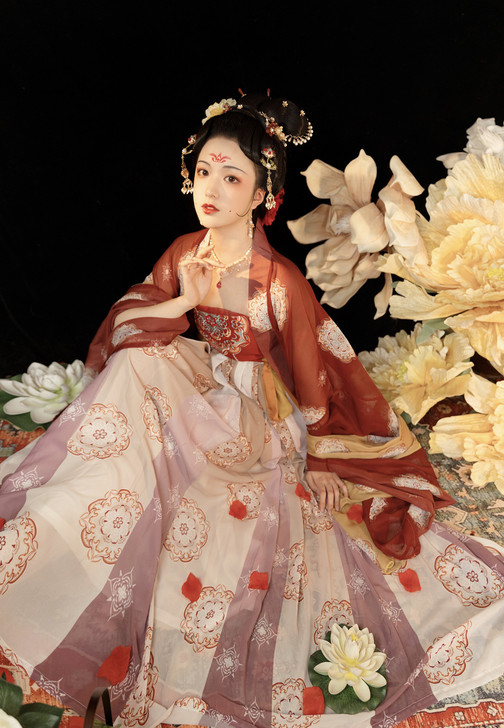 玉术原创汉服女霓裳诃子裙大袖衫唐制夏季刺绣...