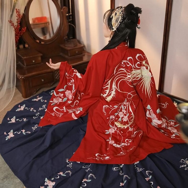 海棠 墨子研原创正品汉服女长袄明制立领褶裙...