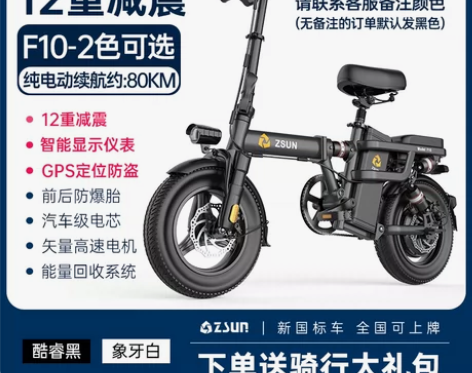 【38活动价】德国尊尚折叠电动自行车锂电池...