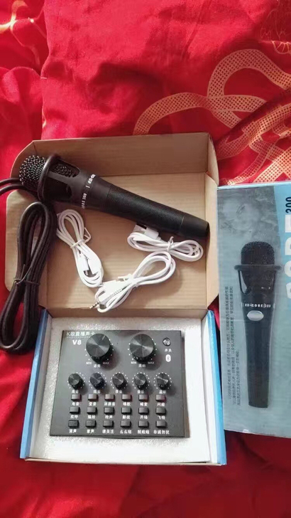 直播声卡手机唱歌专用电脑变声器话筒麦克风K...